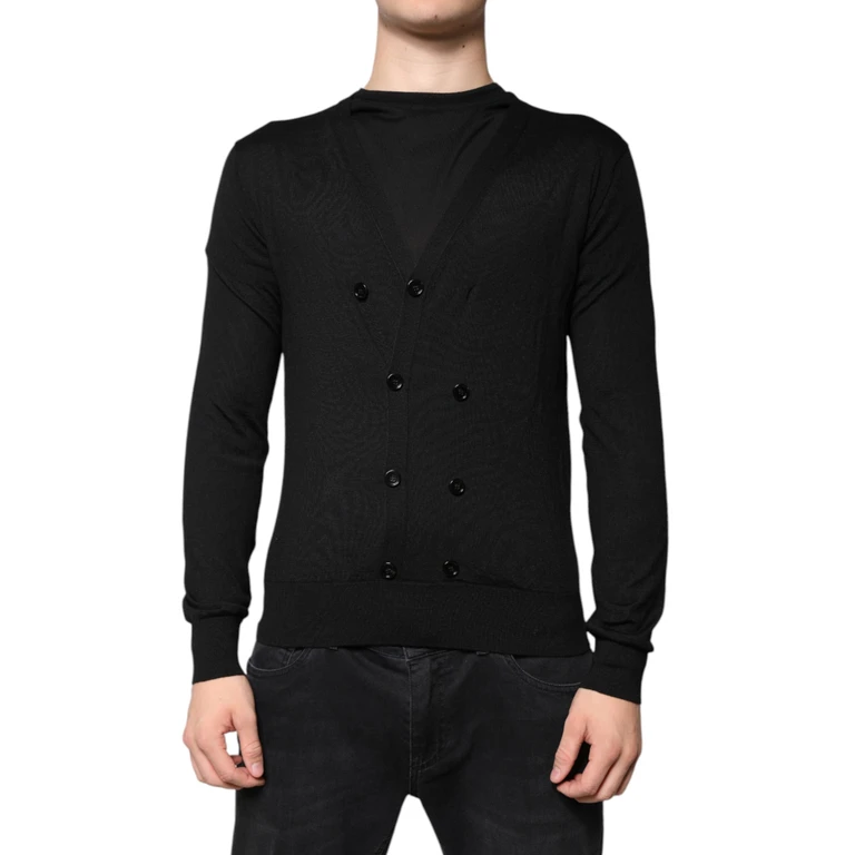 Dolce & Gabbana Black Cashmere Button Down Cardigan Sweater Clothing - Men