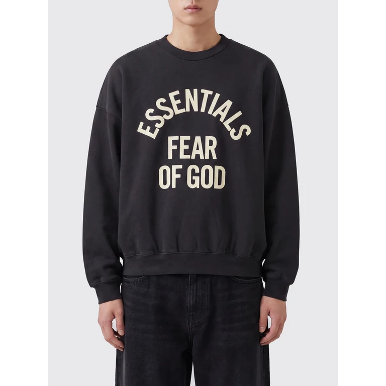 Relaxed Fit Crew Neck Cotton Sweatshirt with Contrast Logo (192SP266591FFB)