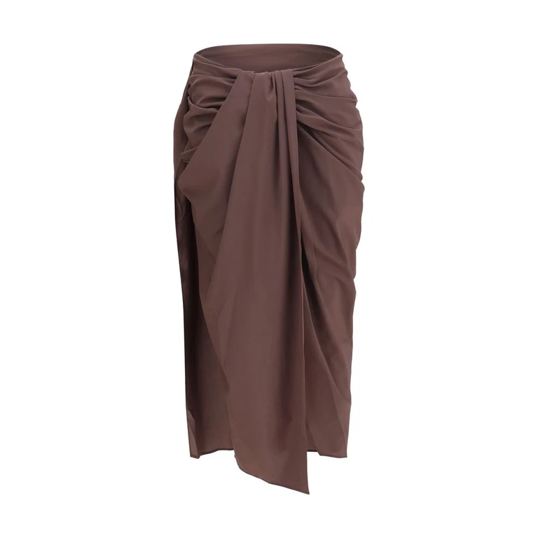 Jacquemus Brown Polyester Midi Skirt - Women
