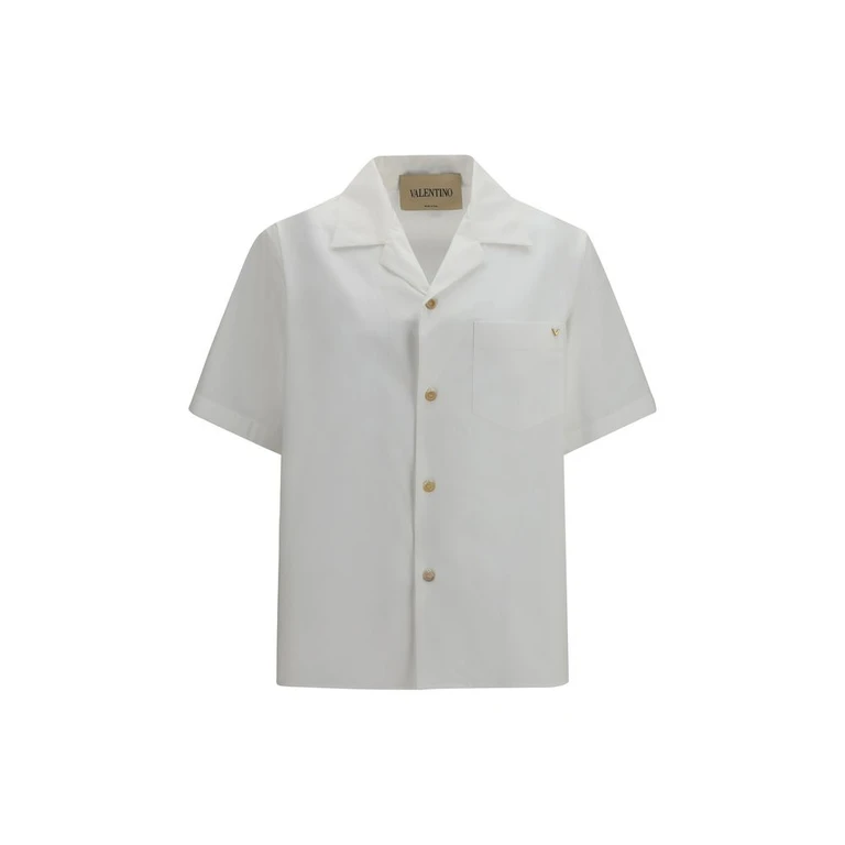 Valentino White Cotton Shortsleeve Shirt - Men