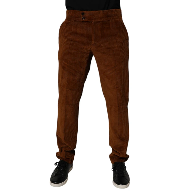 Dark Brown Corduroy Cotton Skinny Denim Jeans Clothing - Men