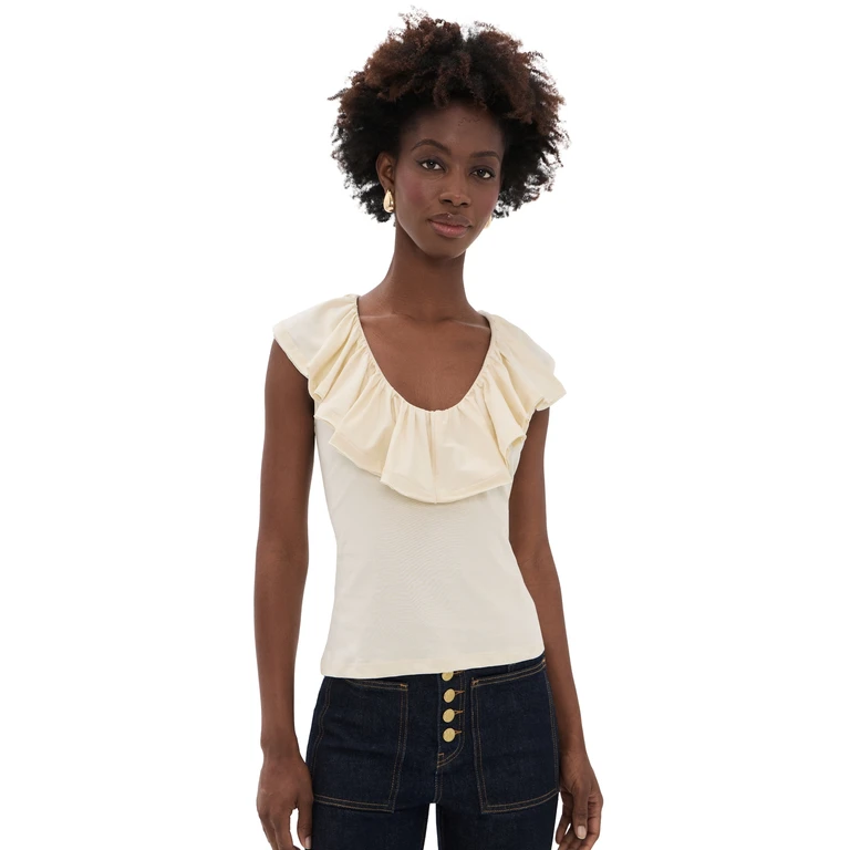Ulla Johnson Elsie Cotton Top Cowrie M