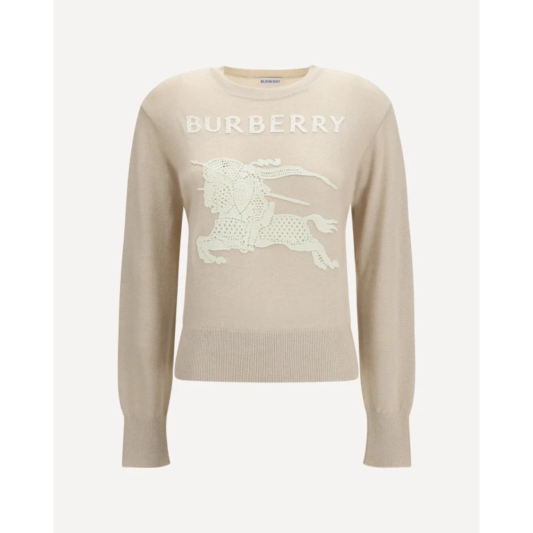 Pull Burberry EKD en coton et laine pour femme