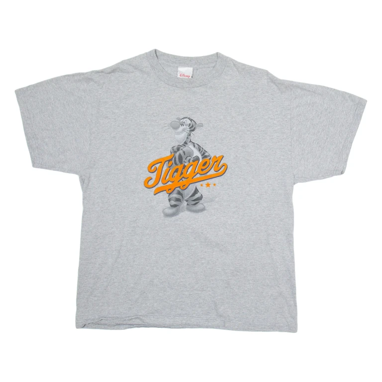 DISNEY Tiger Mens T-Shirt Grey L