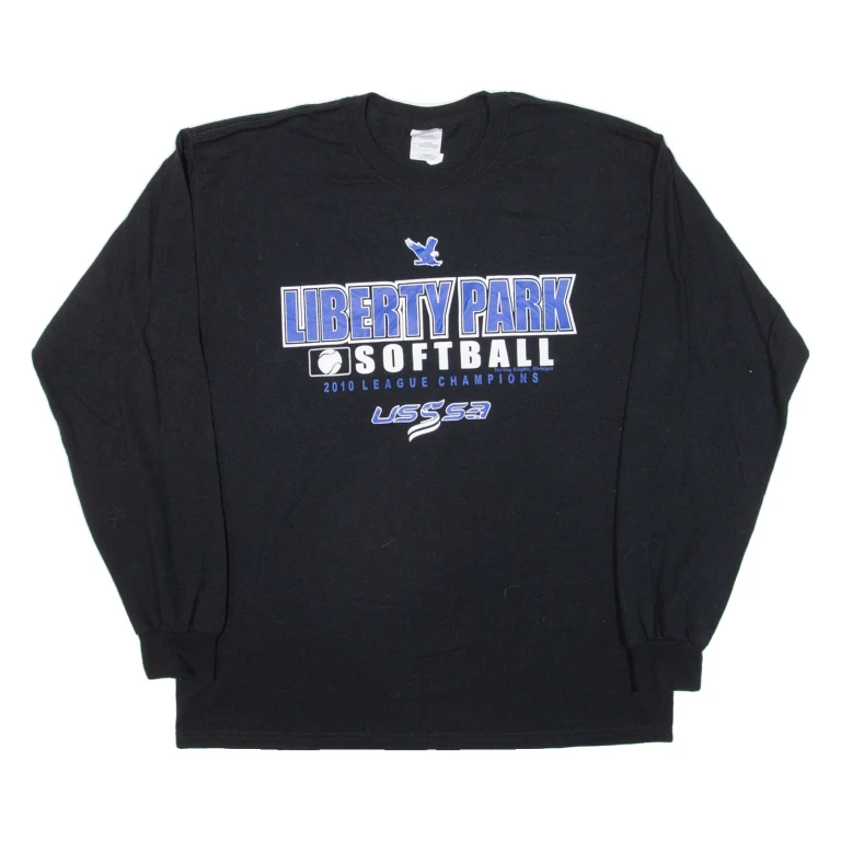 GILDAN Softball 2010 League Champions Mens T-Shirt Black USA L