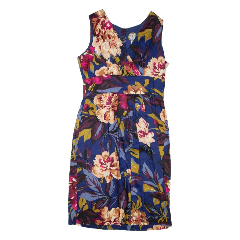 JOULES Womens Day Dress Blue Floral Sleeveless Short UK 10
