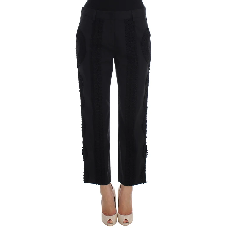 Dolce & Gabbana Black Cotton Stretch Torero Capris Pants - Women