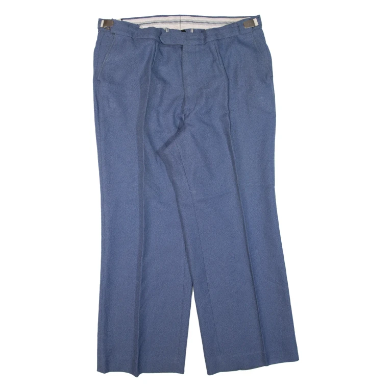 KLOPMAN Mens Trousers Blue Regular Straight 90s W34 L27