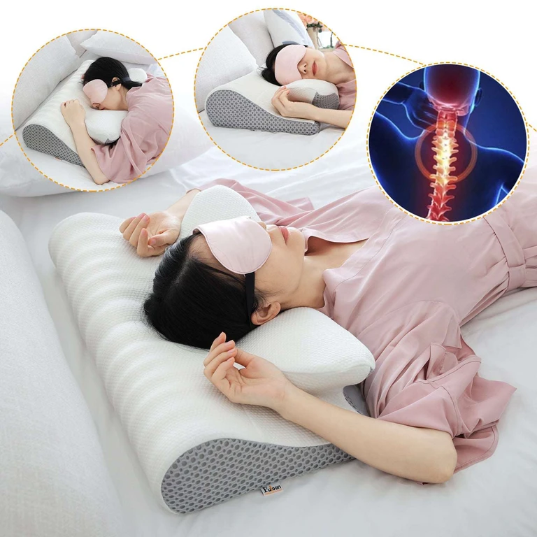 Contour Memory Foam Cervical Pillow Ergonomic Orthopedic Design