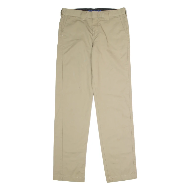 DICKIES Flex Workwear Mens Twill Trousers Beige Slim Tapered W30 L30