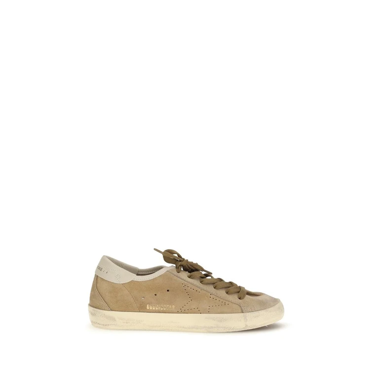 Beige Calf Leather Bos Taurus Low Top Sneakers - Women