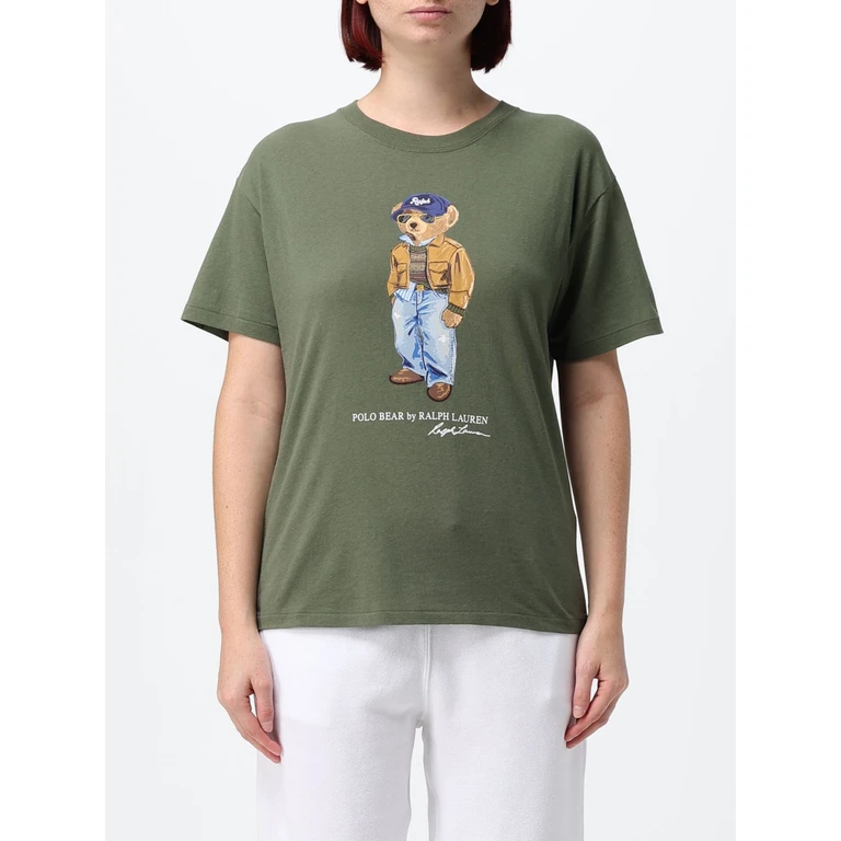 Slim Fit Cotton T-Shirt with Teddy Bear Print (211B17806001)