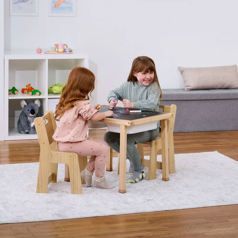 Cordia Wooden Kids Activity Table & Chair Set - Montessori-Inspired Desk for Play & Learning