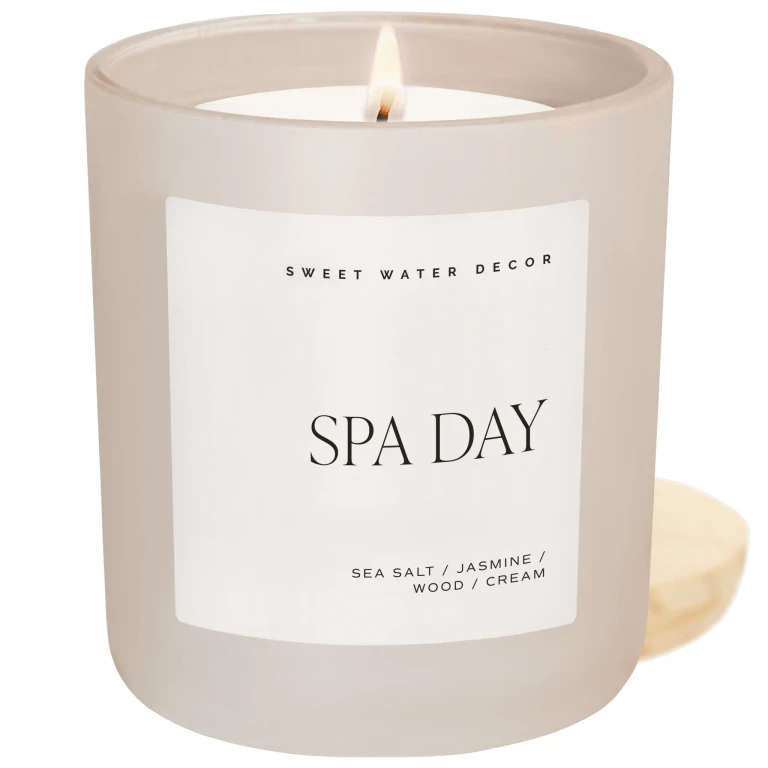 Spa Day Soy Candle - Tan Matte Jar - 15 oz