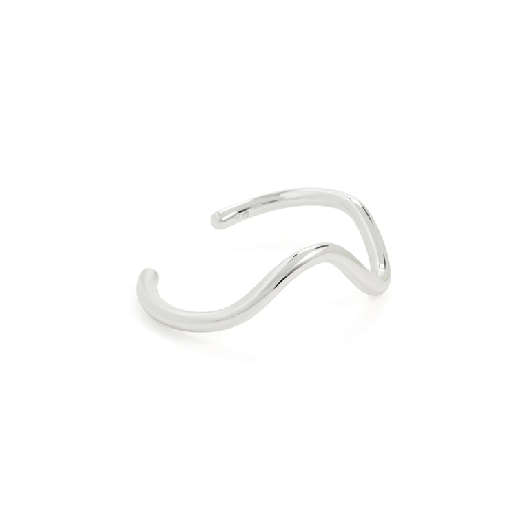 Madewell Sculptural Wiggle Cuff Warm Silver One Size