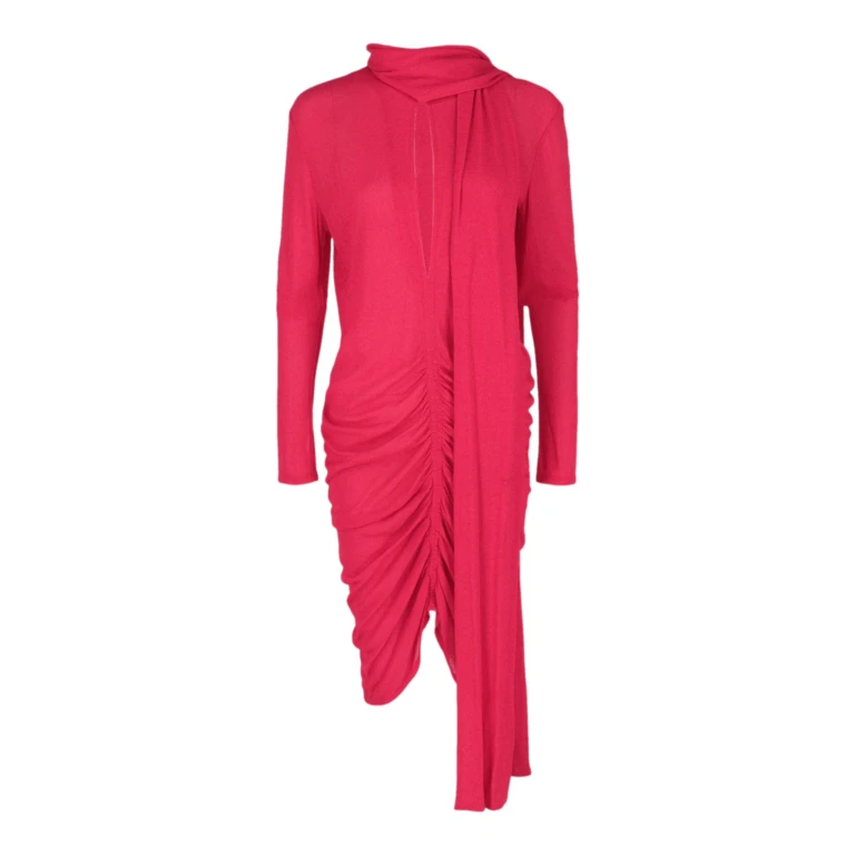 Ruched Scarf Stretch-Crepe Dress