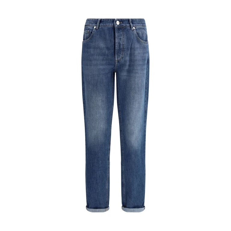 Brunello Cucinelli Blue Cotton Straight-Leg Jeans Clothing - Men