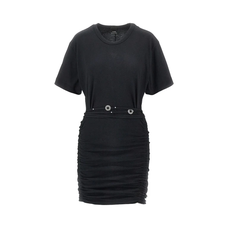 PINKO Jersey mini dress with belt Woman XS