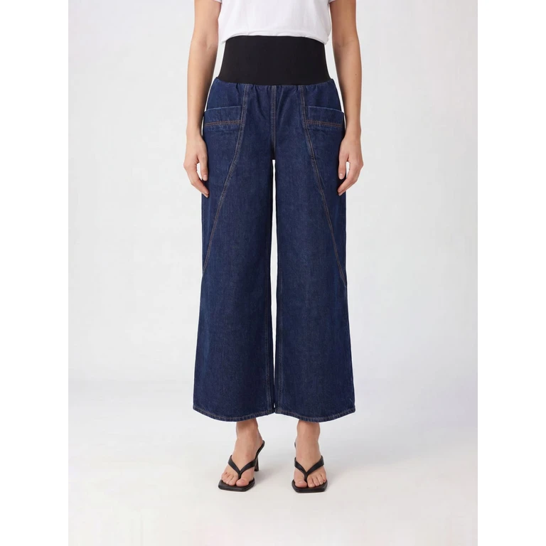 High-Waisted Wide-Leg Palazzo Jeans in Denim (AA9P1309D014CA24)