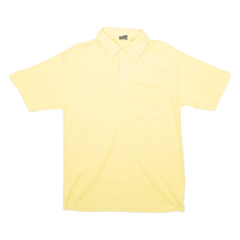 SCREEN STARS Mens Polo Shirt Yellow Short Sleeve M