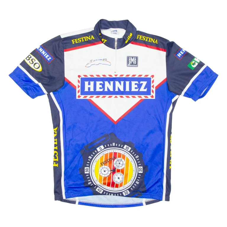 Cycling Mens Jersey Blue 1/4 Zip 2XL