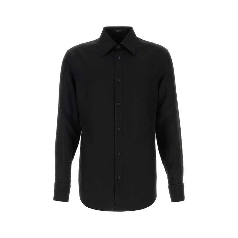 Gucci Black Twill Shirt Generic Camicie - Men