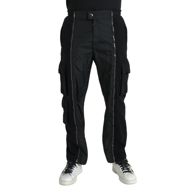 Dolce & Gabbana Black Cotton Blend Skinny Pants Polyester - Men