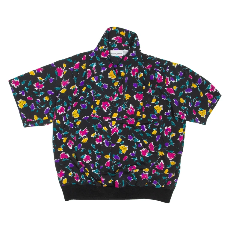 ALFRED DUNNER Womens Printed Blouse Black Floral XL