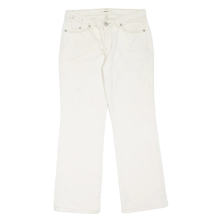 H.I.S Womens Jeans Cream Regular Bootcut W30 L29
