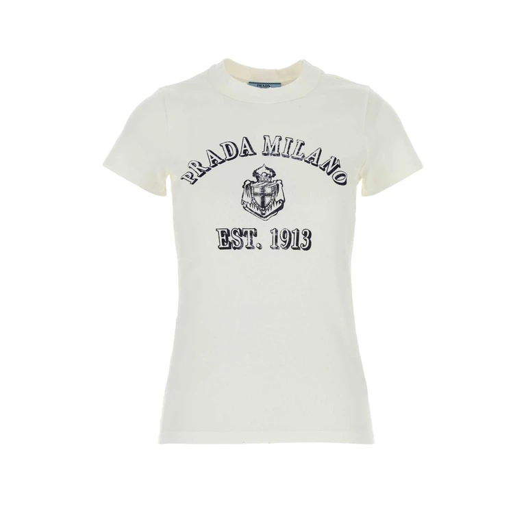 Prada White Cotton T-Shirt Bianco - Women