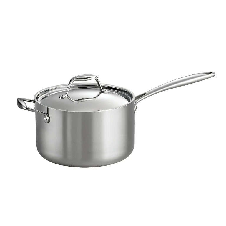 Tri-Ply Clad Stainless Steel 4-Quart Sauce Pan with Lid