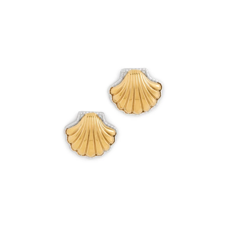 Shell Pierced Earrings Gold/Silver One Size