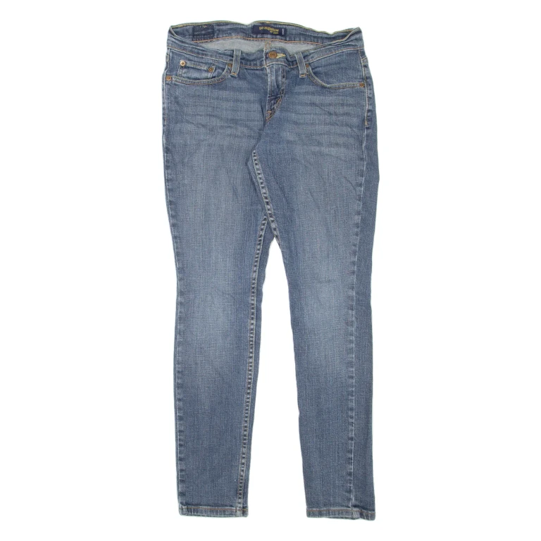 LEVI'S 524 Too Superlow Womens Jeans Blue Slim Skinny Denim Stone Wash W28 L28