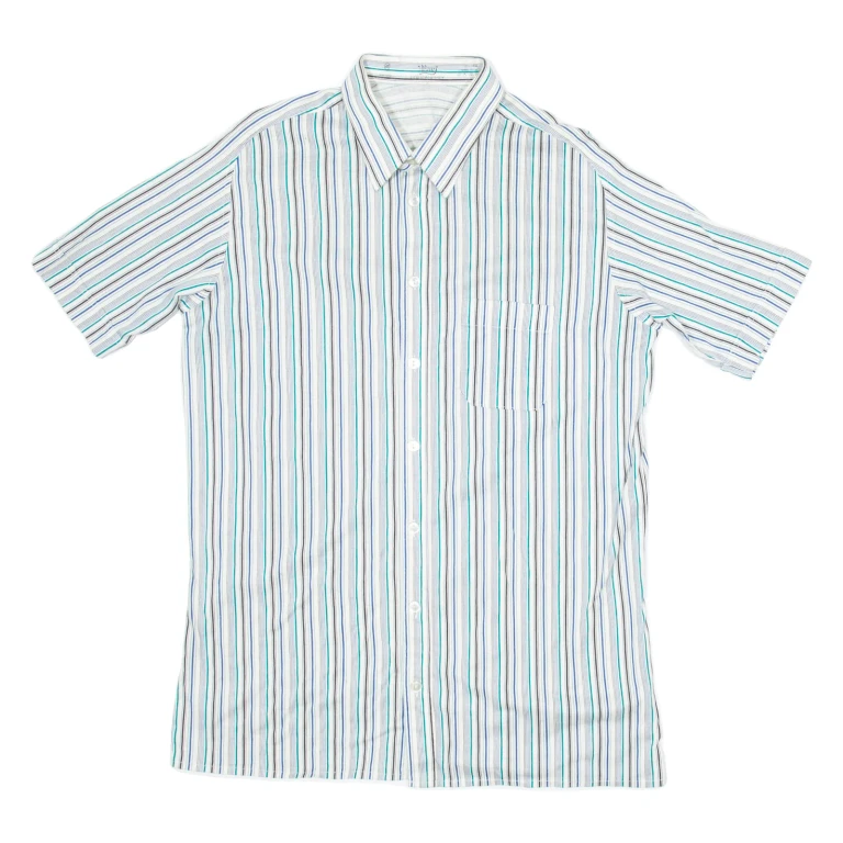 LIBERO Mens Shirt White Striped M
