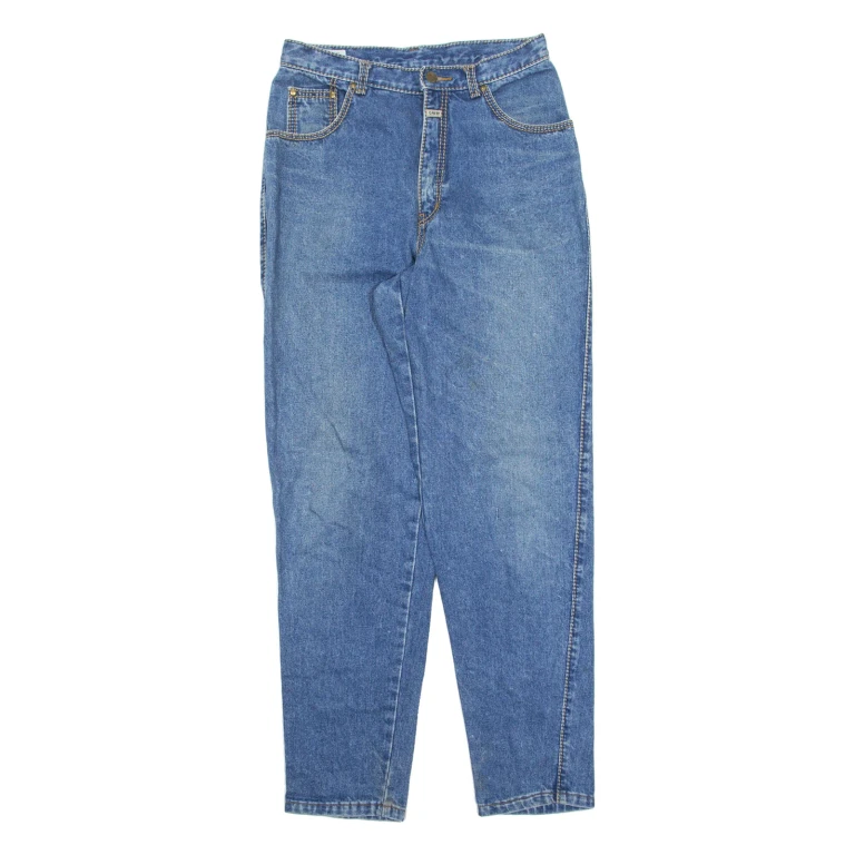 GARRY Indigo Womens Jeans Blue Regular Tapered Stone Wash W28 L30