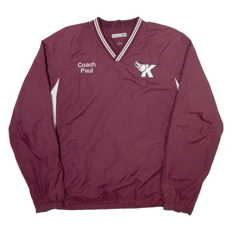 JOE'S USA Mens Sweatshirt Maroon V-Neck L