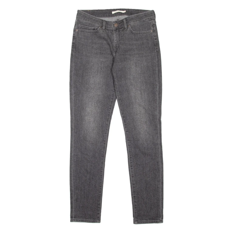 LEVI'S 711 Womens Jeans Grey Slim Skinny Stone Wash W28 L32