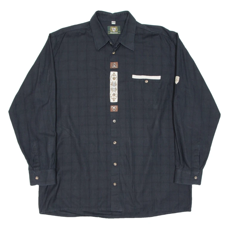 ORACHTEN Mens Plain Shirt Black Long Sleeve XL