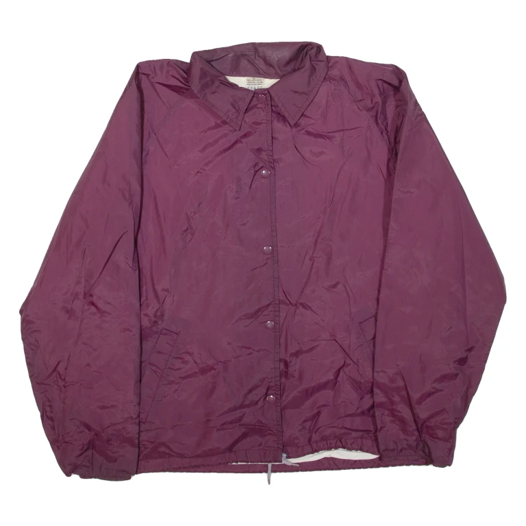 SEARS Womens Coach Jacket Purple Nylon 90s XL