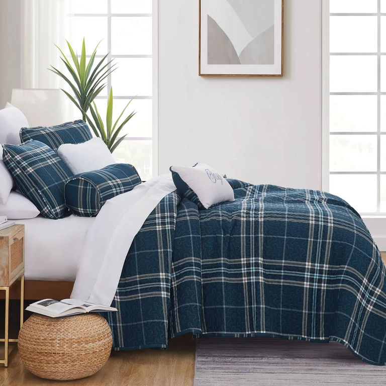 Vilano Plaid 6PC Quilt Set