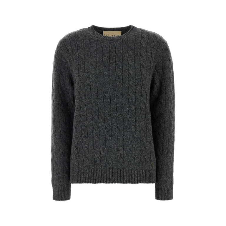 Valentino Garavani Dark Grey Wool Sweater Antracitemelange Maglieria - Women