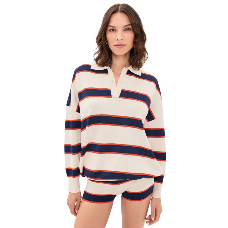 SEROYA Taby Sweater Eggshell Stripe XS