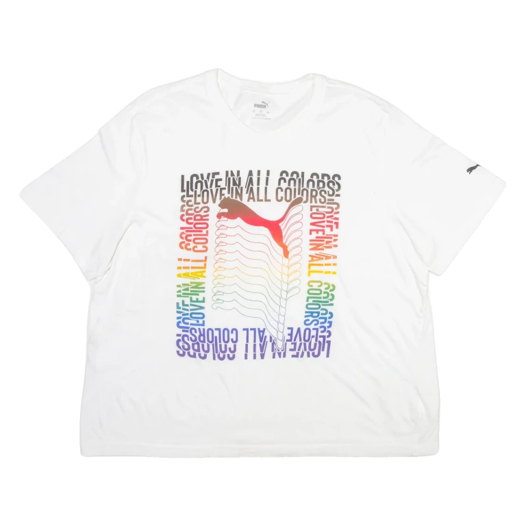 PUMA Mens T-Shirt White 2XL