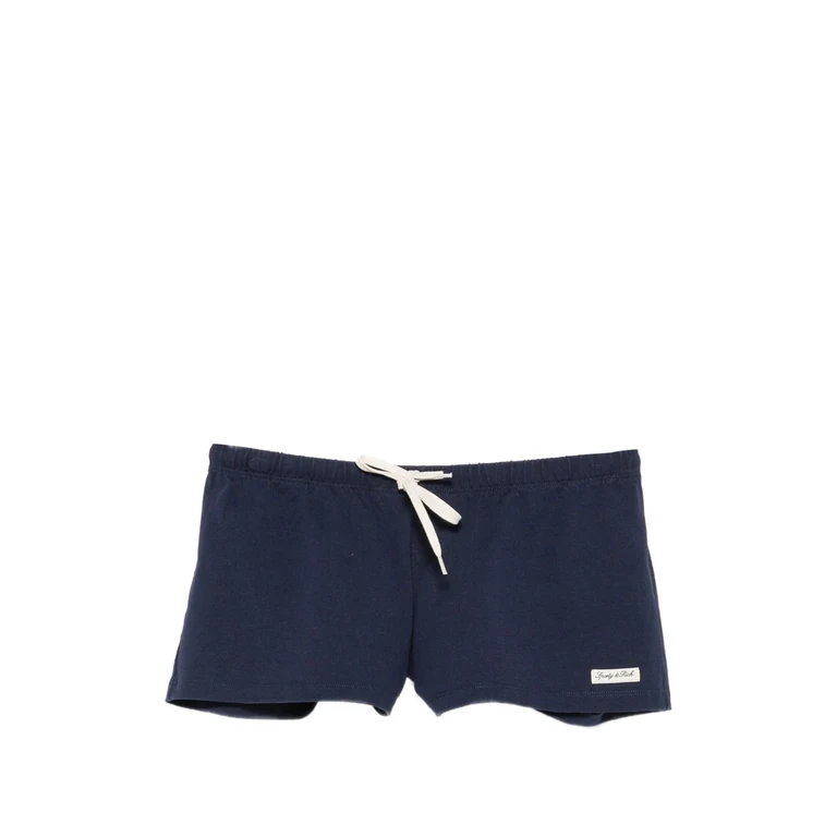 Sporty & Rich Drawstring Logo-patch Shorts