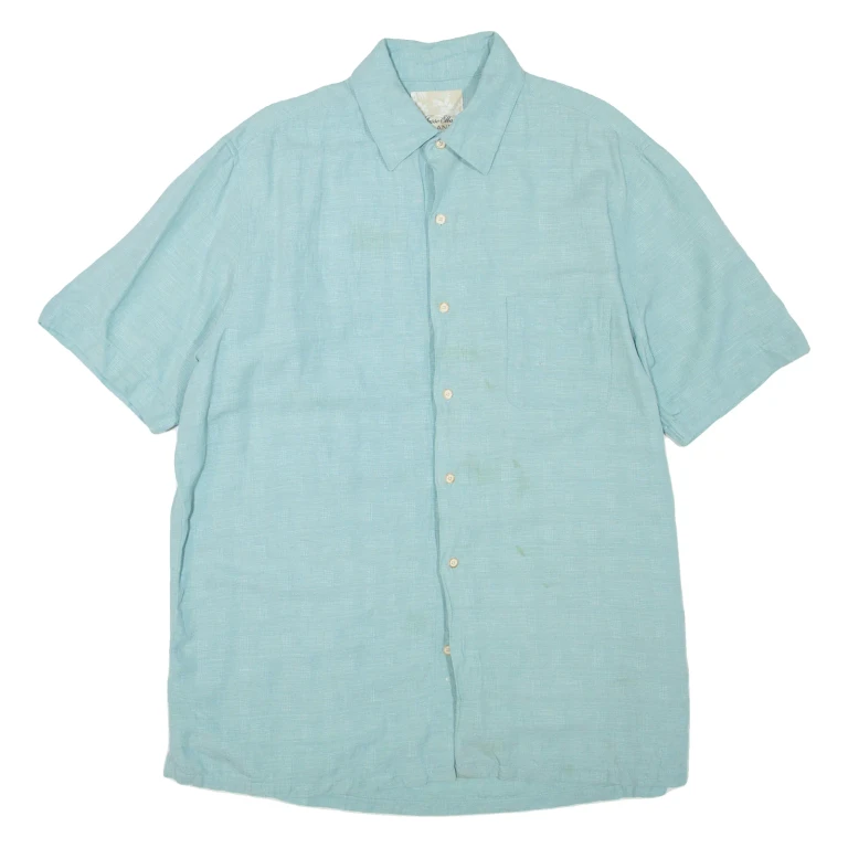 Mens Plain Shirt Blue L