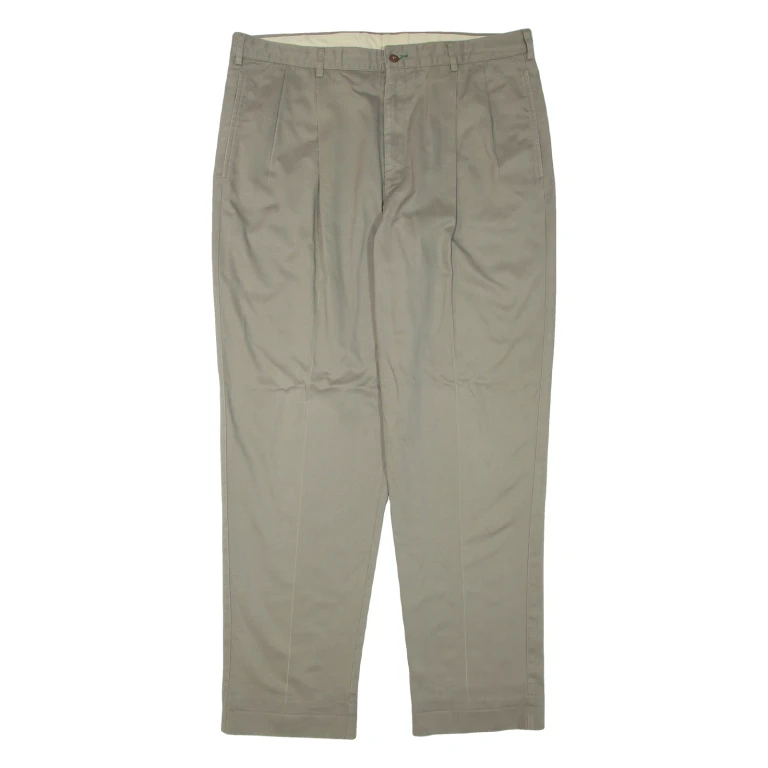 Mens Trousers Brown Regular Straight W38 L33