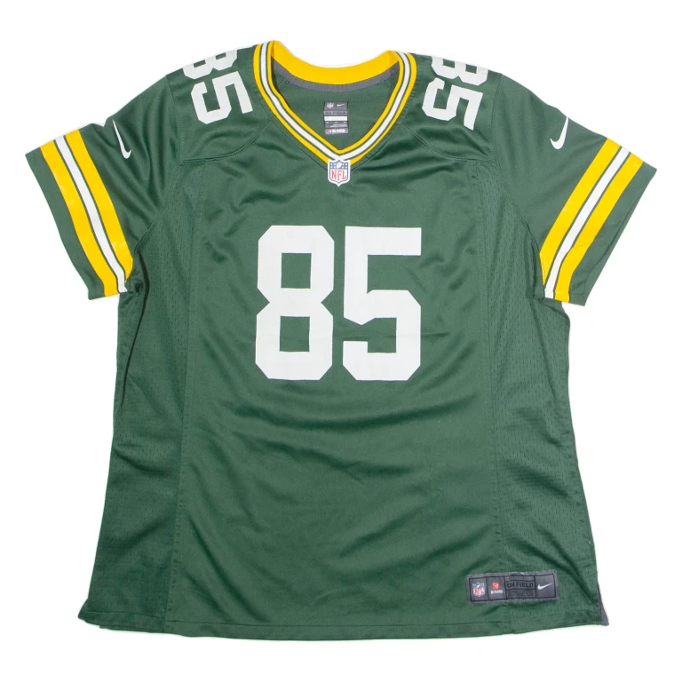 NIKE Green Bay Packers Home #85 Tonyan Womens Jersey Green USA V-Neck 2XL