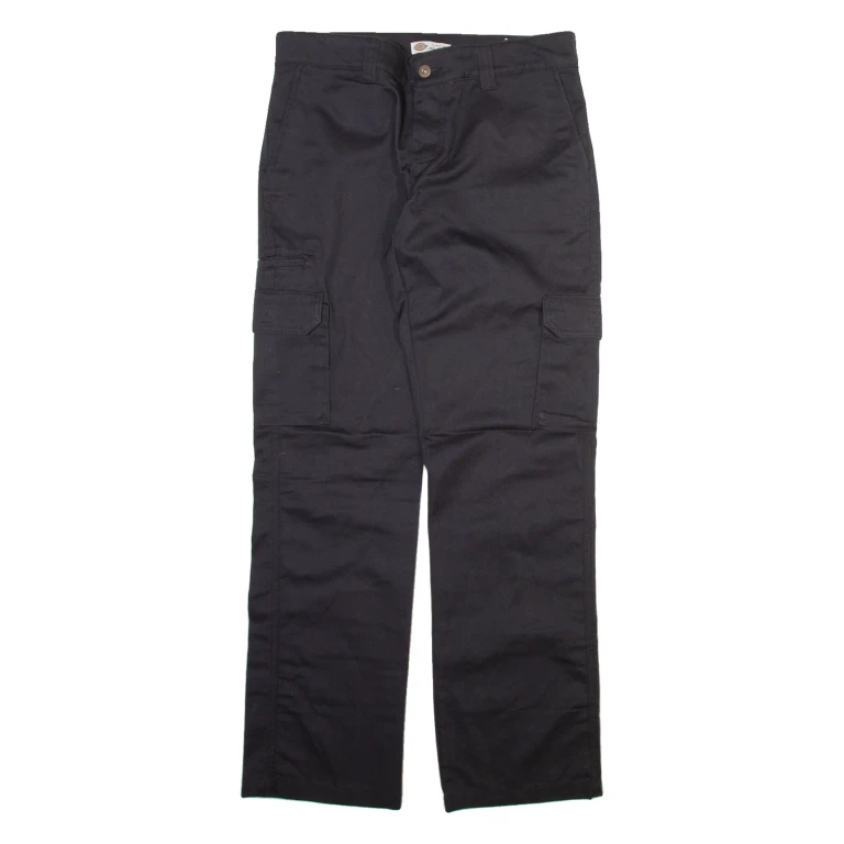 DICKIES Cargo Womens Trousers Black Relaxed Straight W32 L31