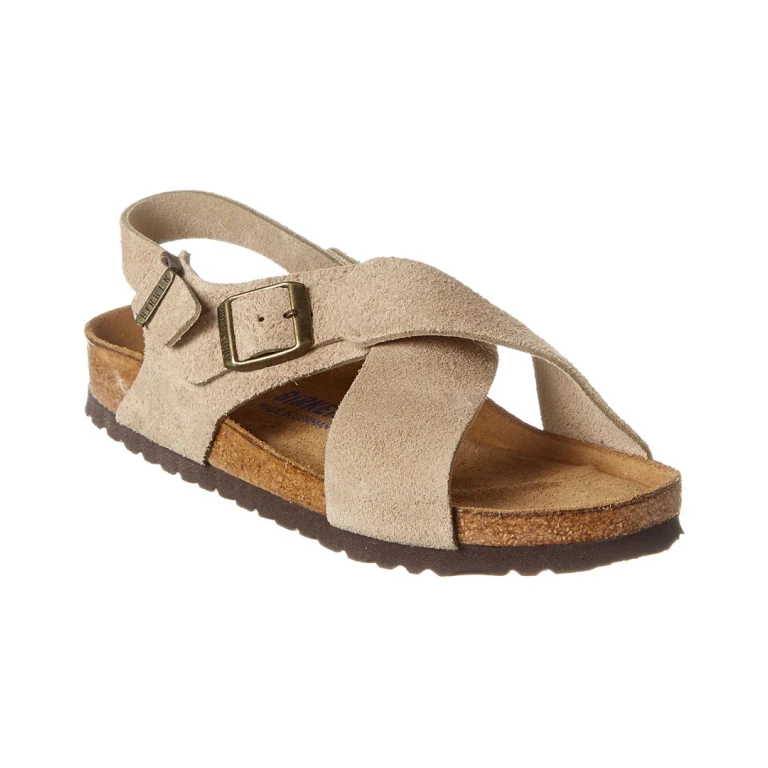 Unisex Tulum Soft Footbed Suede Leather Taupe