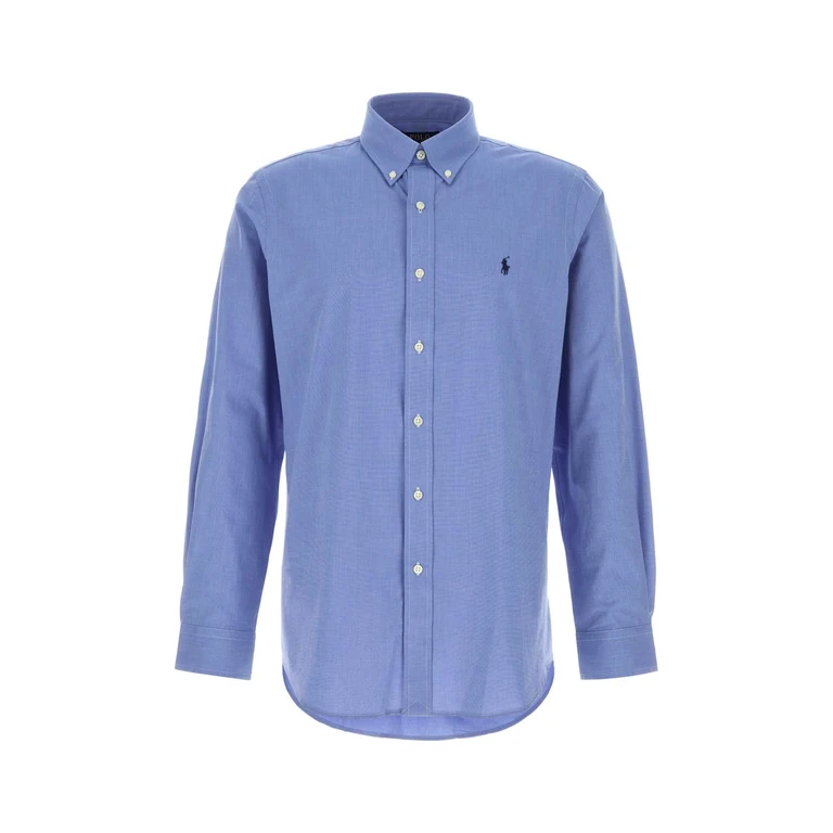 Polo Ralph Lauren Cerulean Blue Stretch Poplin Shirt 2865blueendonend Exterior: Cotton Elastane Camicie - Men